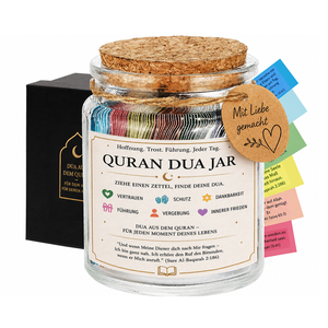 Barattolo Personalizzato con 99 Versetti del <span class=keywords><strong>Corano</strong></span> <span class=keywords><strong>in</strong></span> <span class=keywords><strong>Arabo</strong></span> e Inglese, Affermazioni Coraniche Ispiratrici, Decorazione Islamica, Regali per il Ramadan - Product Image 1