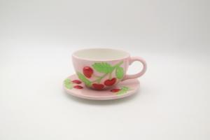 Service à thé rétro <span class=keywords><strong>rose</strong></span> en céramique pour une personne, théière et tasse en porcelaine avec relief cerise 3D, ensemble <span class=keywords><strong>vintage</strong></span> pour le thé de l'après-midi, idéal pour un cadeau - Product Image 4