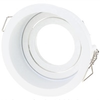 Plafonnier blanc rond carré encastré MR16 GU10, anti-éblouissement, réglable, cadre de spot LED pour plafond