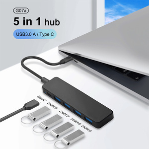 Hub USB 5 en 1 - Divisor de Puertos USB Múltiples, Adaptador de Hub USB 3.0 Multipuerto Ultrafino, Transferencia de Datos Rápida para Laptop, MacBook, PC - Product Image 3