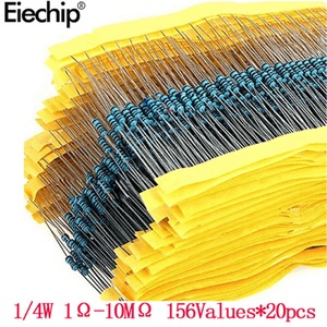 3120 Uds 156 valores unidad eléctrica potencia Metal película resistencia Kit 1R 10M tolerancia surtido conjunto tipo interfaz Metal película resistencia - Product Image 6