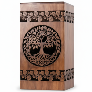 Urnas de cremación de madera modernas hechas a mano para hombres y mujeres, urnas funerarias decorativas - Product Image 1