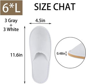 Chaussons d'hôtel en tissu éponge blanc, à bout ouvert, jetables, pour invités de fête, blancs - Product Image 3