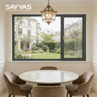 Ventana Abatible Moderna de Aluminio SAYYAS GR75-IW, con Rotura de Puente Térmico, Doble Acristalamiento, Antirrobo, para Hogar y Hotel