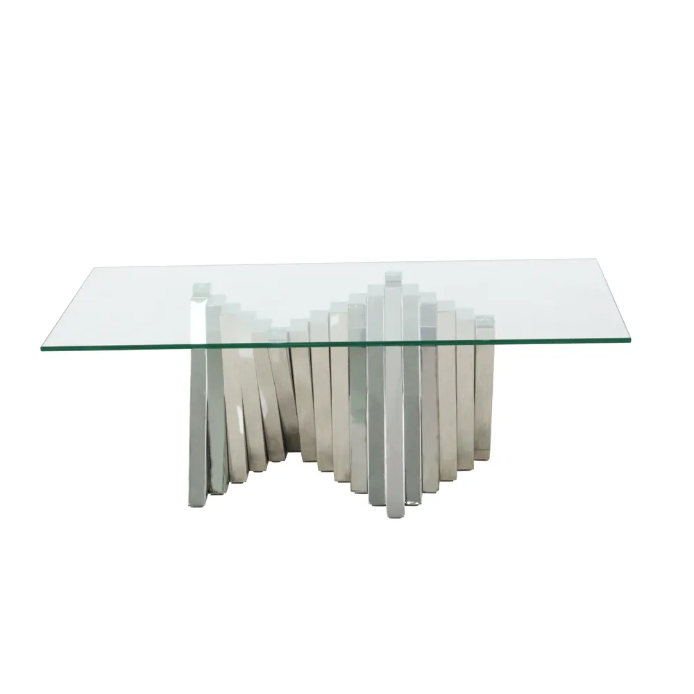 Meja Tengah Meja Kecil Dekorasi Rumah, Atas Marmer atau Atas Kaca Tempered Krom Emas Dasar Baja Tahan Karat Meja Kecil untuk Dekorasi Rumah