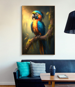 Tableaux d'animaux personnalisés, peintures à l'<span class=keywords><strong>huile</strong></span> de <span class=keywords><strong>perroquet</strong></span>, peintures décoratives de porche de chambre à coucher - Product Image 6