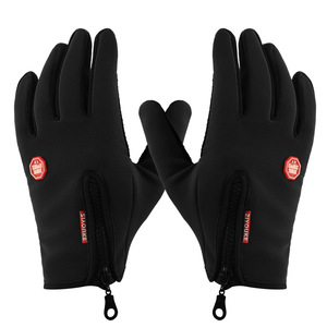 ZIYOUKE Orange Fleece Lined Touchscreen <b>Gloves</b> With Zipper For Motorcycle Riding Adult Unisex Winter Warm <b>Gloves</b> - Product Image 3