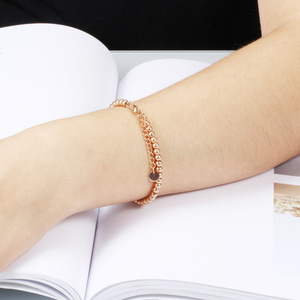 Pulsera de Acero Inoxidable Color Oro Rosa con Cuentas Redondas de 4mm, Joyería Unisex, Accesorio de Regalo - Product Image 2