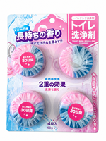 Bloc nettoyant WC automatique écologique jetable parfumé à la rose bleu-rose 50g*4 paquets