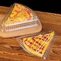 Boîte à pizza triangulaire transparente jetable de 15 pouces, boîte d'emballage pour boulangerie épaissie, conteneur alimentaire à emporter avec couvercle