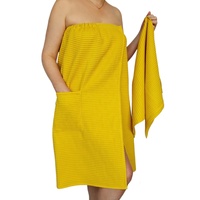 Serviette de bain enveloppante personnalisée avec logo pour spa et salon, séchage rapide, en coton gaufré doux, jupe de bain portable pour femme