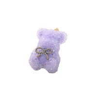 Pendentif violet lavande en cuivre plaqué or véritable, breloques émail ours, papillon, cœur, lune, bijoux en améthyste DIY avec quartz