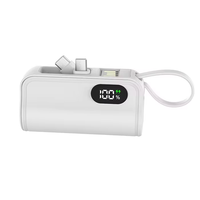 Nouveau Mini Smart LCD Power Display Portable 5000mAh Chargeur Intégré Double Prise De Charge Pliable Capsule Power Bank Avec Longe