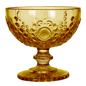 Amber Embossed Glass Goblet Vintage Stem Cup Wine Drinking Glass for Party Wedding Home Use - Product Image 2