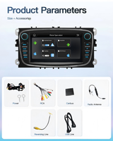 Autoradio 2 Din Linux pour Ford Focus 2 S-Max Mondeo Mk4 9 Galaxy C-Max Kuga 3 Navi Bluetooth FM 7'' 2DIN Lecteur multimédia DVD