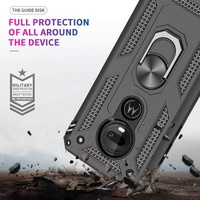 Coque de téléphone LeYi Defence Shield pour Moto G7/G7 Plus Edge 2025 One Fusion + avec support de voiture magnétique