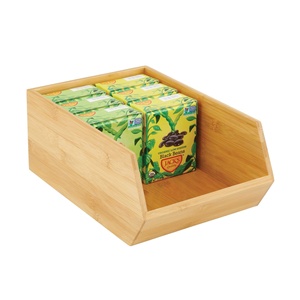Boîte solide bambou naturel cuisine collations stockage Organisation Bin empilable <span class=keywords><strong>bois</strong></span> <span class=keywords><strong>pomme</strong></span> <span class=keywords><strong>de</strong></span> <span class=keywords><strong>terre</strong></span> panier pour le stockage des aliments - Product Image 2