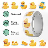 Autocollants animaux canard découpés à la forme, imperméables et durables, impression personnalisée, pelliculage mat/brillant, prêts à expédier, 500 pièces par rouleau