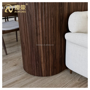 Thiết kế sáng tạo hình dạng sóng hiệu ứng 3D <span class=keywords><strong>MDF</strong></span> Board xách tay trang trí nội thất sang trọng tấm óc chó tự nhiên tường Sticker trang trí - Product Image 1