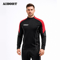 Aibort Pakaian Latihan Slim Fit Bernapas dan Menyerap Keringat, Setelan Olahraga Lari Luar Ruangan, Setelan Sepak Bola