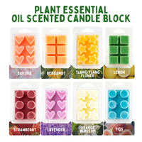 Ensemble d'usine de 8 cire parfumée au jasmin lavande camomille rose fleur de cerisier fond des cubes de cire de soja naturelle