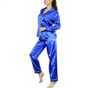 Conjunto de Pijama de Satén de Manga Larga para Mujer, Tallas Grandes, Suave, Cómodo y Transpirable, con Cierre de Botones, Varios Colores, Envío Rápido, Gran Venta - Product Image 4