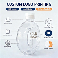 Bouteilles en plastique PET personnalisées en forme de donut, vente en gros d'usine, contenants jetables pour jus, smoothies, lait