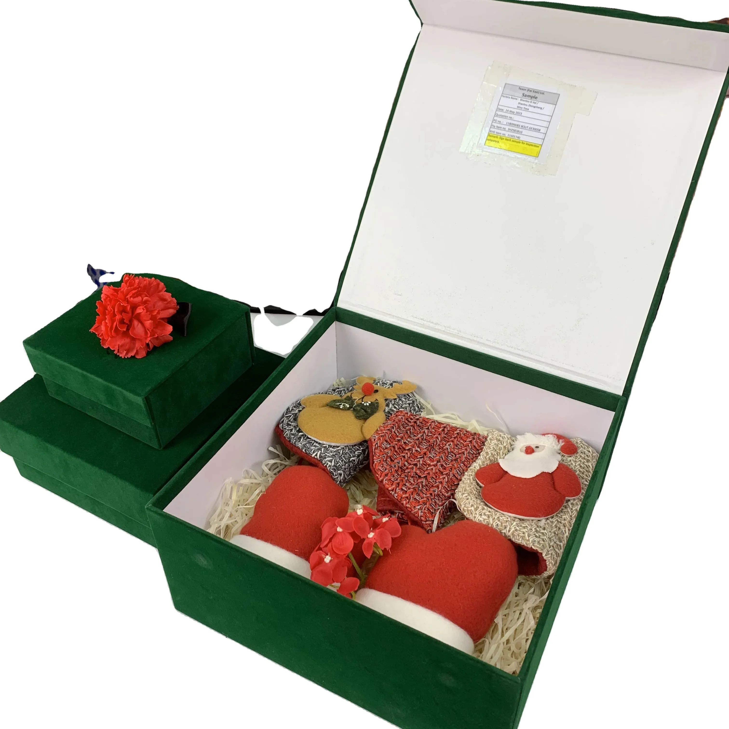 Матовый ламинированный Рождественский телескоп с ручкой для организации праздничных украшений, подарочные бумажные коробки для хранения логотипа
