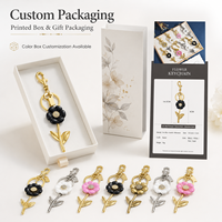 Porte-clés marguerite en alliage de zinc électroplaqué, pendentif de sac floral mignon double face tournesol, cadeau tendance pour femme