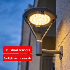 <span class=keywords><strong>Applique</strong></span> <span class=keywords><strong>Murale</strong></span> Solaire en Aluminium Extérieure à <span class=keywords><strong>D</strong></span>étection de Mouvement 360° Double Capteur IP44 Étanche 220V Blanc Chaud pour <span class=keywords><strong>Entrée</strong></span> de Maison - Product Image 1