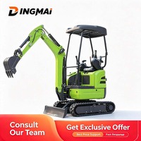 Mini-excavatrice avec moteur diesel Laidong, 2 tonnes, leviers fluides, lampe de protection pour projets de location, entrepreneurs et particuliers