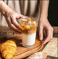 Verres à bière classiques promotionnels de 350 ml, mugs à large ouverture, verres à café glacé imprimés pour boire