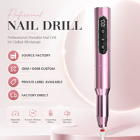 Vente en gros directe d'usine, perceuse à ongles électrique portable professionnelle en aluminium, forme de stylo, sans fil, pour salon de manucure, académie de formation