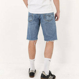 Shorts en jean pour homme, style charpentier, double genou, vintage, baggy, patchwork, streetwear d'été, personnalisables, vente en gros - Product Image 3