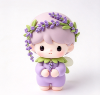 Figurine en vinyle Fée Lavande Mignonne, Jouet moulé par injection en PVC/ABS personnalisé, OEM/ODM, Jouet d'art de collection pour la décoration intérieure et les cadeaux de fêtes