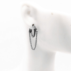 yunnique Hoop Earrings 316 Stainless Steel <b>Chain</b> Design <b>Titanium</b> Steel Studs For Men Women Fashion Jewelry - Product Image 4