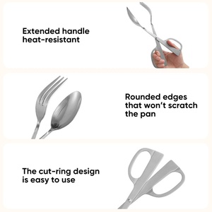 Heavy Duty Stainless Steel Food <b>Tongs</b> Thickened Metal Kitchen Scissor <b>Tongs</b> for BBQ Grilling Bread Buffet <b>Serving</b> Utensils - Product Image 4