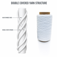 Fil élastique Kenuan 840D en Spandex à double enveloppe, 2x75D Polyester AAgrade, filé à l'anneau, pour smockage, plissage et couture