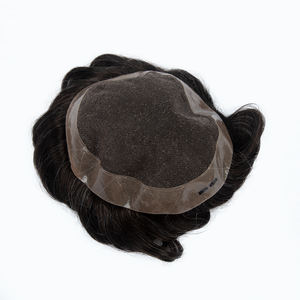 Prothèse capillaire de haute qualité ultra-fine en cheveux indiens 100% Remy, ondulation naturelle, base en dentelle PU, nouée à la main, densité moyenne-légère - Product Image 6