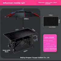 Chariot de camping pliable en tissu épais, type de table réglable et pliable, pour extérieur et événements, vente en gros