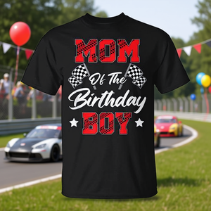 Camiseta de carreras Mom Of The Birthday Boy, color negro, talla para adulto - Product Image 3