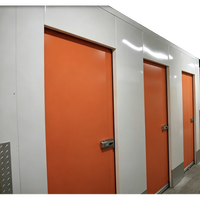 Porte battante en acier orange vif, unité de porte moderne de qualité supérieure, base renforcée résistante aux chocs pour entrepôt, bureau, bâtiment, atelier, etc.