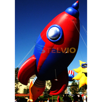 Modelo de cohete publicitario inflable de PVC, modelo de globo de cohete inflable con logotipo, cohete de helio para evento de desfile