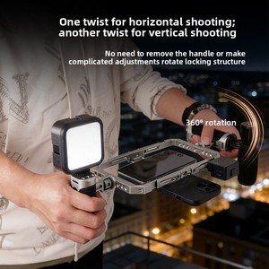 Kit vidéo mobile multifonctionnel avec support universel à dégagement rapide pour téléphone et poignée rotative, cage de lapin à attraction magnétique - Product Image 4