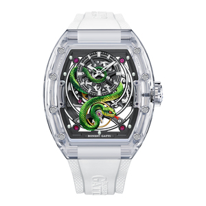 BONEST GATTI メンズ 自動巻き腕時計 防水 サファイア 夜光 スケルトン スネークダイヤル トノー型 機械式腕時計 - Product Image 2