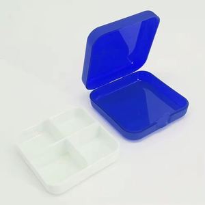 Custom Logo Printed 4 Compartments <b>Cute</b> Promotion Plastic 4 Case Square <b>Pill</b> <b>Box</b> - Product Image 2