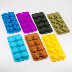 Custom Siliconen Mal Met Verwijderbaar Deksel Voor Ijsblokje Lade Halloween Pompoen Uil Ghost Dier Mal Voor Chocolade Jelly Candy - Product Image 1