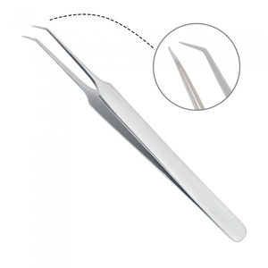 Pince à épiler incurvée professionnelle en acier inoxydable pour extensions de cils applicateur de beauté pointes de Fiber de Volume pointu éventail de cils - Product Image 3