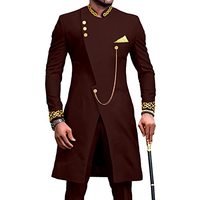 Costumes africains pour hommes, vestes et pantalons brodés Dashiki, ensemble 2 pièces, coupe ajustée, tenues formelles pour mariage