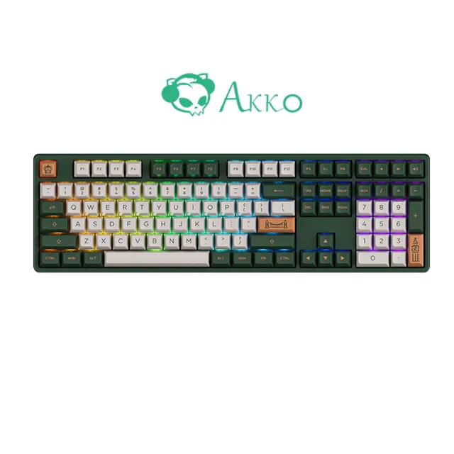 Akko 5108 teclado de jogo, interruptores cs rgb asa sem fio inteligente teclado vintage